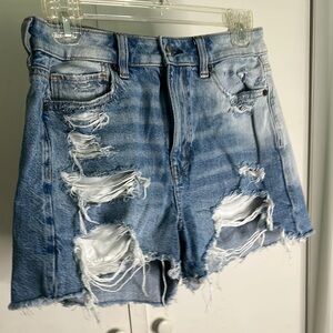 American Eagle Blue Distressed Jean Shorts size 4‎